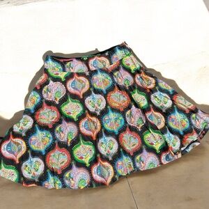 Desigual vtg Colorful Patterned Women's Skirt beaded sequin 44 boho y2k